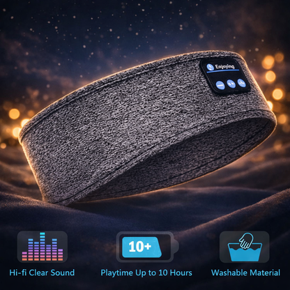 ThermTech Enjoying Sleep Mask Bluetooth Sleeping Earphones Headband Thin Soft Elastic Comfortable Wireless Music Headset Eye Mask For Side Sleeper