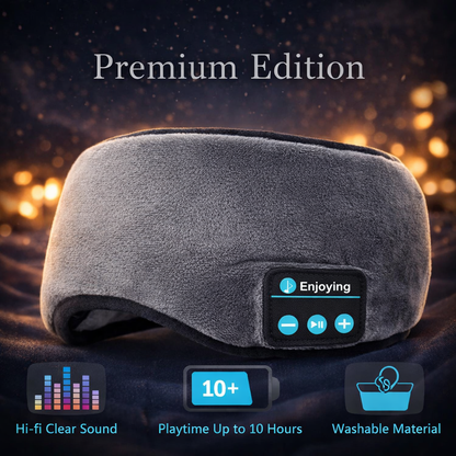 Premium Edition ThermTech Enjoying Bluetooth Sleep-Mask Earphones New Headband Elastic Wireless Headphone Music Eye Mask Blackout Headset