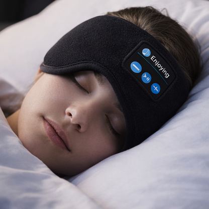 Premium Edition ThermTech Enjoying Bluetooth Sleep-Mask Earphones New Headband Elastic Wireless Headphone Music Eye Mask Blackout Headset