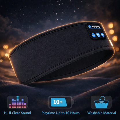 ThermTech Enjoying Sleep Mask Bluetooth Sleeping Earphones Headband Thin Soft Elastic Comfortable Wireless Music Headset Eye Mask For Side Sleeper