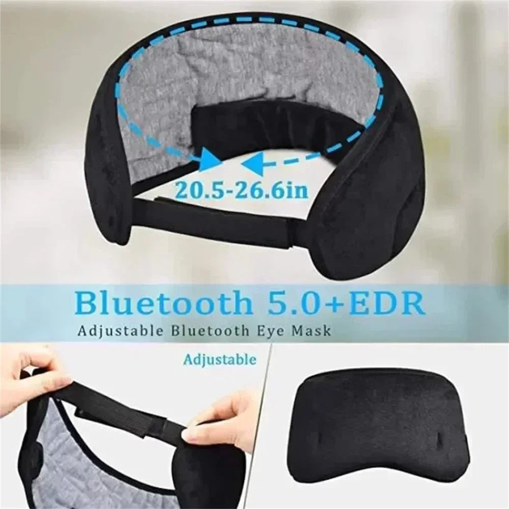 Premium Edition ThermTech Enjoying Bluetooth Sleep-Mask Earphones New Headband Elastic Wireless Headphone Music Eye Mask Blackout Headset