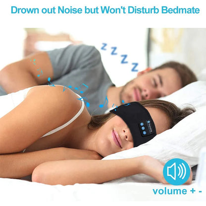 ThermTech Enjoying Sleep Mask Bluetooth Sleeping Earphones Headband Thin Soft Elastic Comfortable Wireless Music Headset Eye Mask For Side Sleeper