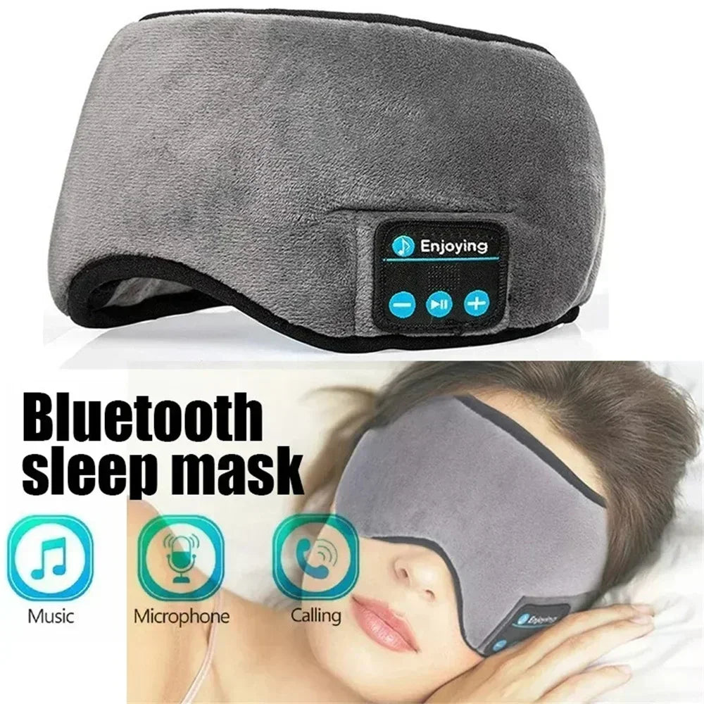 Premium Edition ThermTech Enjoying Bluetooth Sleep-Mask Earphones New Headband Elastic Wireless Headphone Music Eye Mask Blackout Headset
