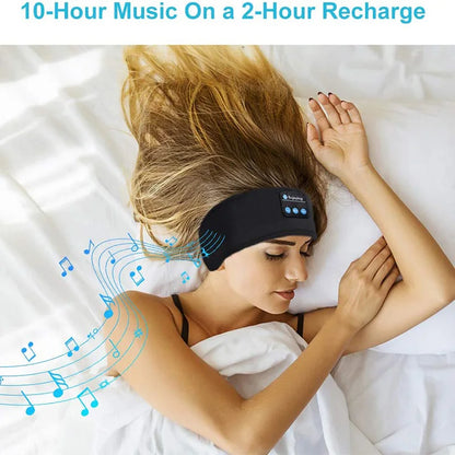ThermTech Enjoying Sleep Mask Bluetooth Sleeping Earphones Headband Thin Soft Elastic Comfortable Wireless Music Headset Eye Mask For Side Sleeper