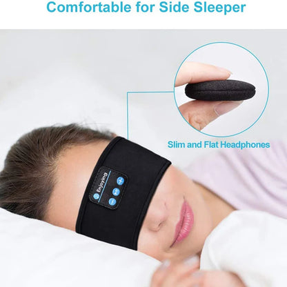ThermTech Enjoying Sleep Mask Bluetooth Sleeping Earphones Headband Thin Soft Elastic Comfortable Wireless Music Headset Eye Mask For Side Sleeper